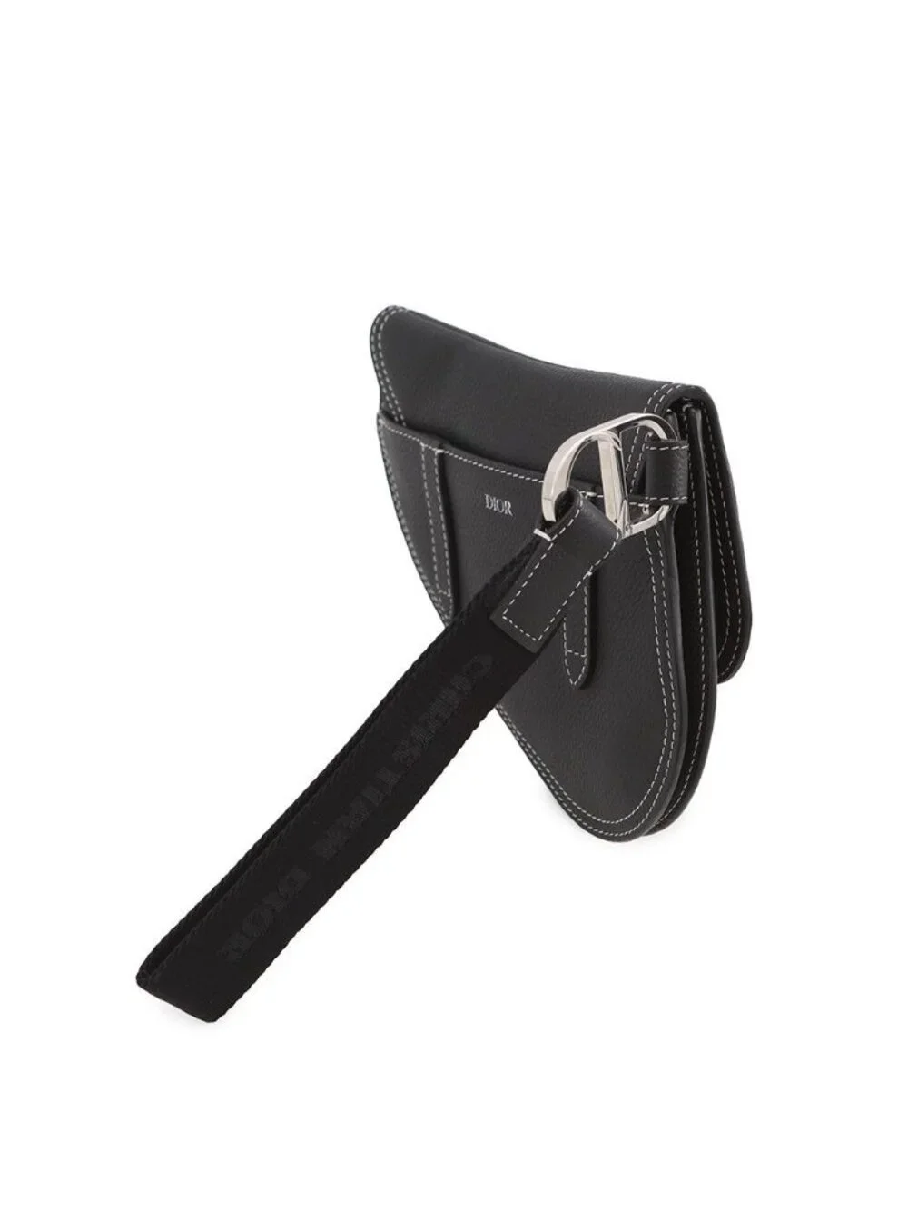 Dior Clutch Kaws Collaboration Saddle Bag Leather Black